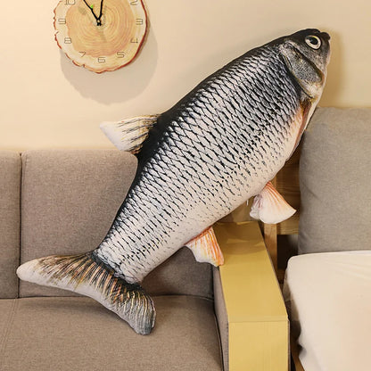 3D Goldfish Plush Pillow - Soft Realistic Carp Stuffed Animal Cushion Toy Gift
