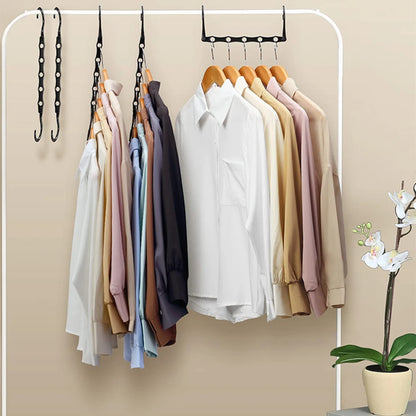 5-Hole Multifunctional Folding Hanger – Space-Saving Windproof Plastic Hook for Apartments, Dorms & Homes