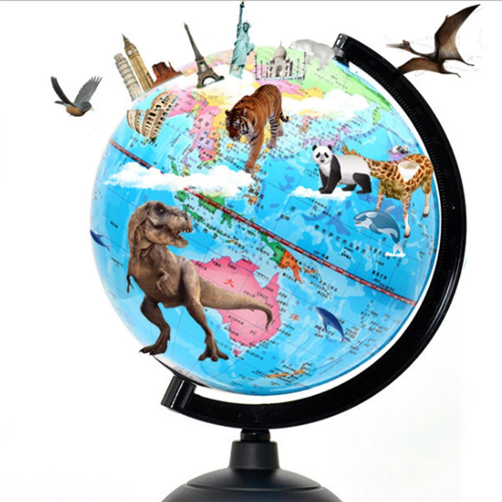 360-Degree Rotating Globe – Educational World Map for Students, Geography Teaching Aid & Kids Learning (30x21.5cm)