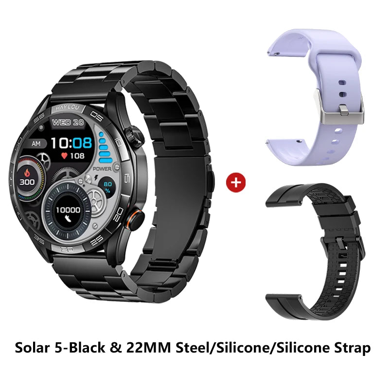 HAYLOU Solar 5 Smartwatch — 1.58" AMOLED, Voice Calling, 24H Health & Sports Tracker for Men