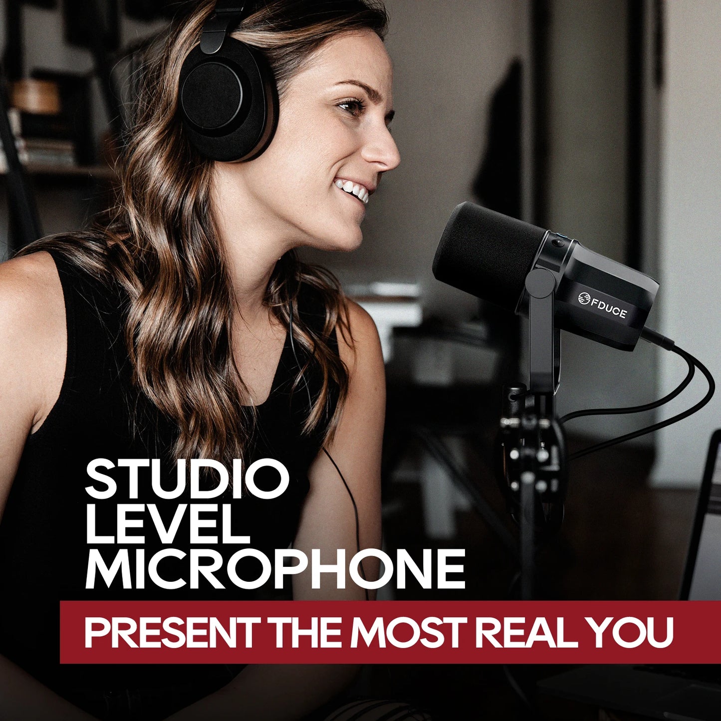 FDUCE SL40X/SL40 USB & XLR Dynamic Microphone – Built-in Headset Output & Sound Insulation for Podcasts, Gaming & Live Broadcast