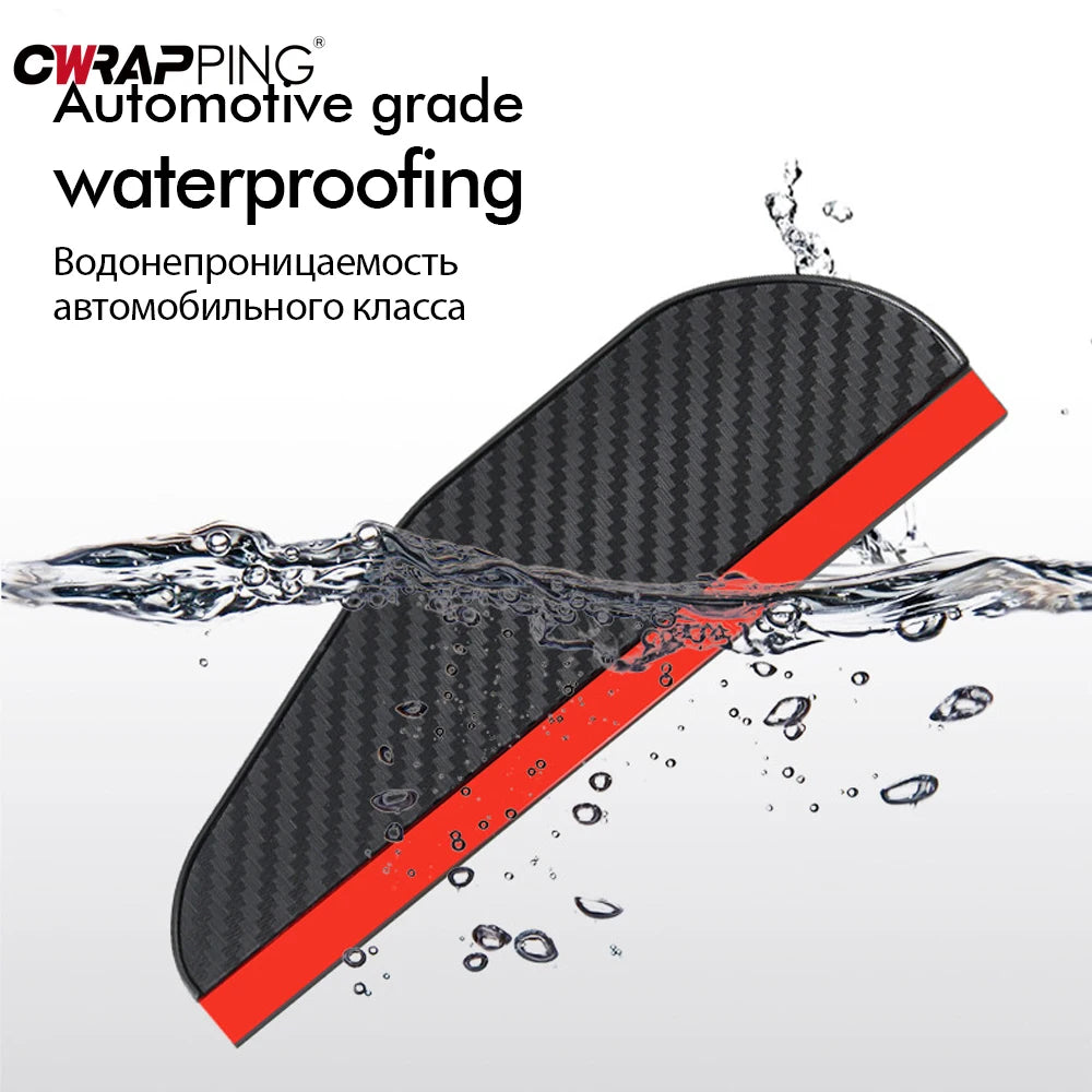 2/4PCS Carbon Fiber Rearview Mirror Rain Shield - Flexible Side Mirror Rain Cover & Protector for Cars