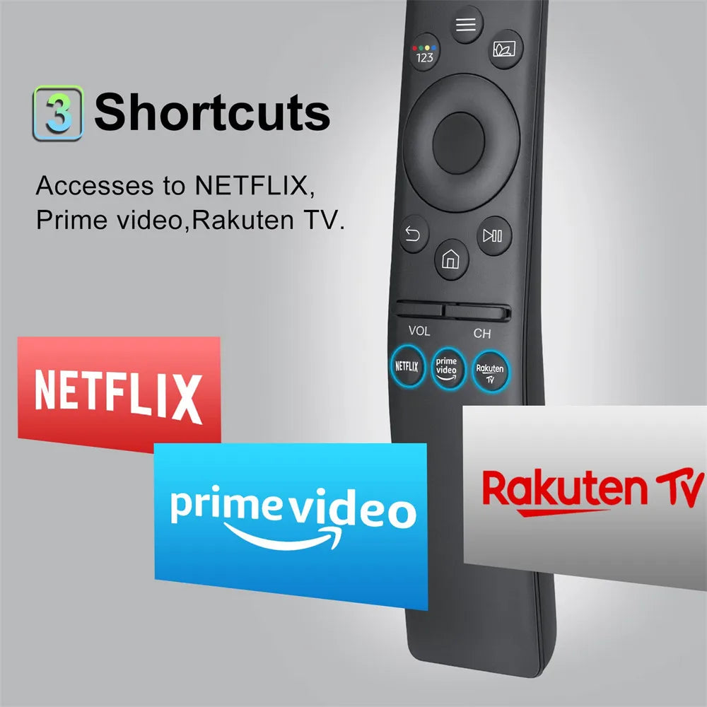 Universal Remote Compatible with Samsung Smart TVs — LCD/LED/UHD/QLED 4K HDR | Dedicated Netflix, Prime Video & Rakuten TV Buttons