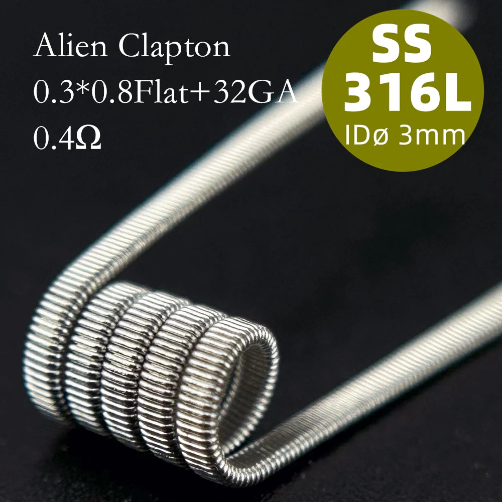 21-Pack PreMade 3mm Resistance Wire Coils — Jaw Clips, Springs, A1/SS316L/Ni80 for Vaping Builds