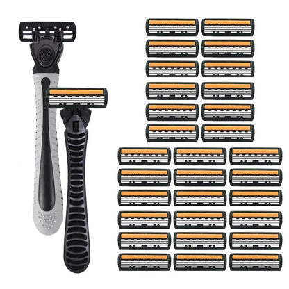 3-Layer Stainless Steel Manual Razor for Men – Washable Travel & Home Shaver for Daily Face Care