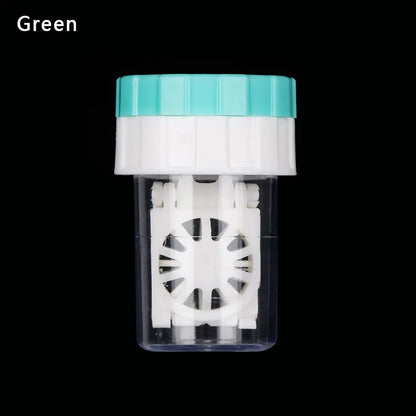 Manually Rotating Contact Lens Cleaner Case Portable Plastic Lens Storage Holder Cleaning Container Travel Accessory Tool