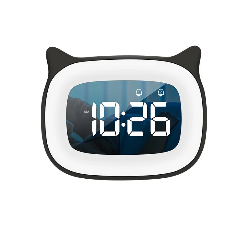 Music LED Digital Alarm Clock – Voice Control Night Light with 1200mAh Battery for Home Desk Decor