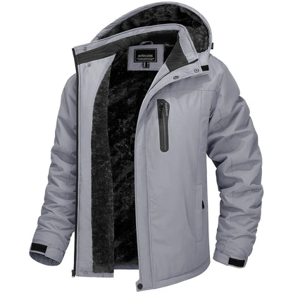 TACVASEN Winter Fleece Jacket for Men - Waterproof Hiking Skiing Outdoor Trekking Windbreaker Parka
