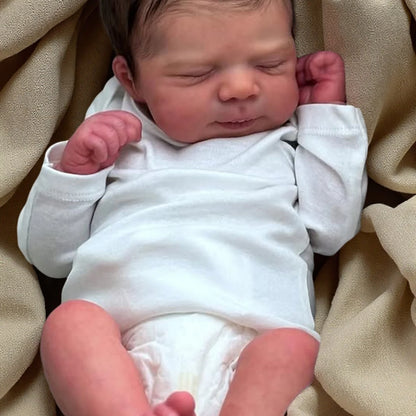 Risbecko 43cm Lifelike Reborn Doll – Handmade Vinyl Baby Doll with 3D Painted Skin and Veins