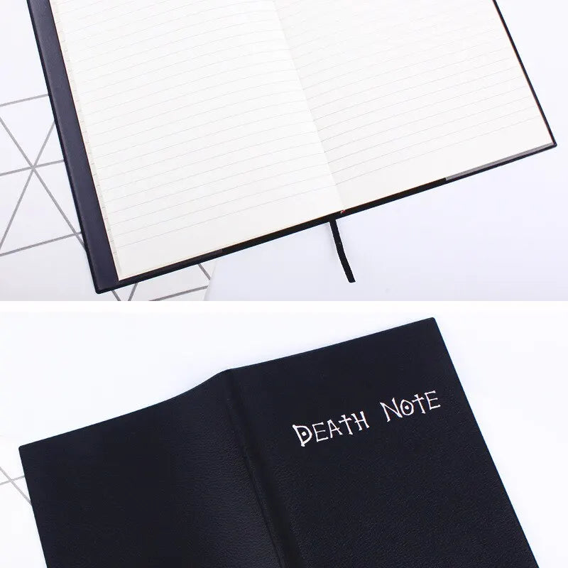 A5 Anime Notebook Set – Leather Journal, Feather Pen, Animation Art Writing Notepad with Necklace