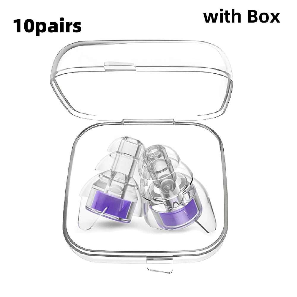 HUAK Silicone High-Fidelity Earplugs with Storage Box — Noise Protection for Concerts, Musicians, Motorcycles & Sensitive Ears