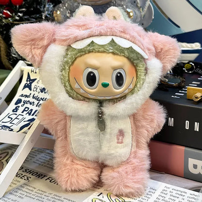17cm Mini Plush Doll Clothes – Cute Animal-Style DIY Outfit Accessories for Labubu Dolls