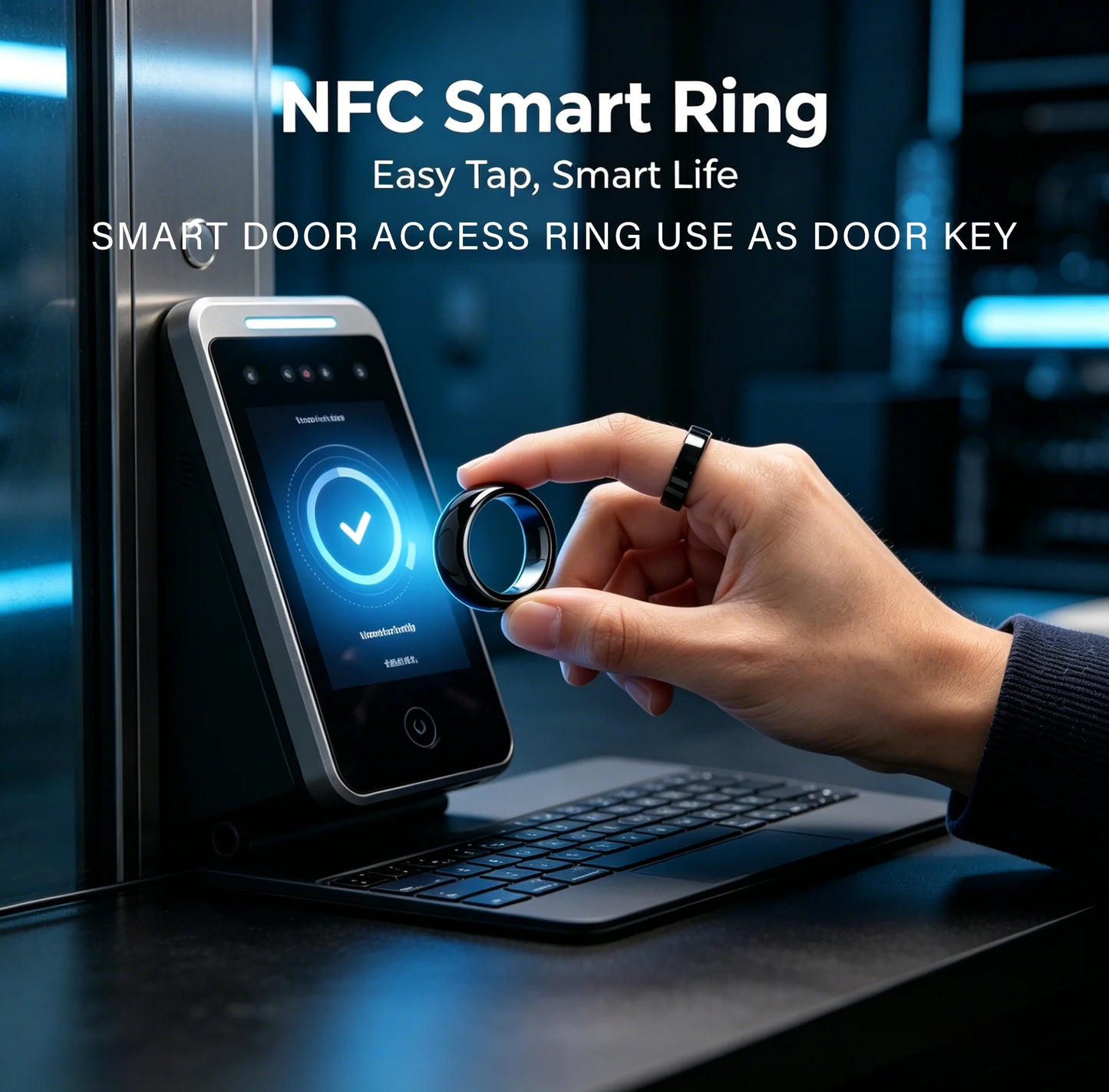 NFC Ceramic Smart Ring - Programmable NFC 216 Access Control Tag