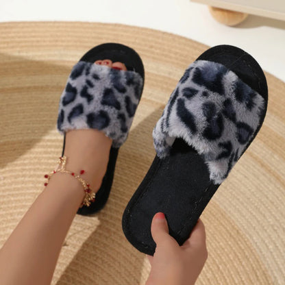 Women Plush Winter Slippers - Warm Cotton Lined EVA Non-Slip House Shoes for Indoor Comfort