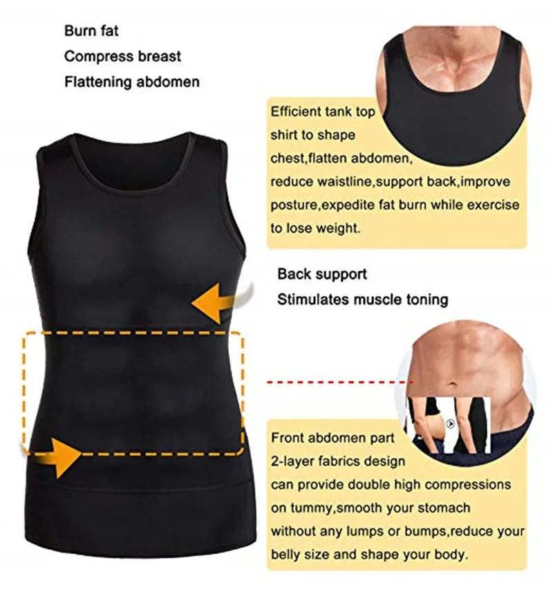 Men's Compression Sleeveless Shirt - Slim Fit Fitness Training Tank Top Running Gym Sports Vest