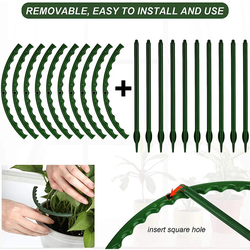 Enhance Your Indoor Garden with 2/4PCS Plastic Plant Support Pile Frames - Greenhouse Arrangement & Vine Climbing Bracket