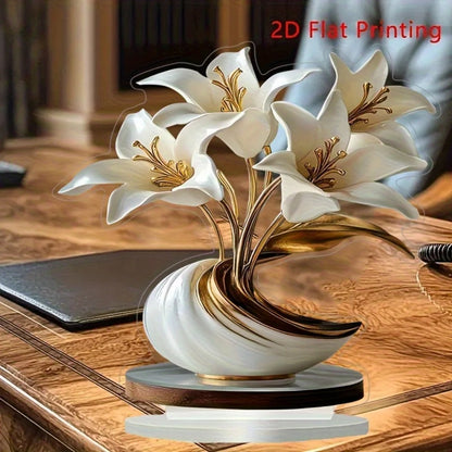 2D Acrylic Lily Light – Luxury Floral Decorative Lamp for Home, Living Room & Christmas Scenes