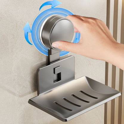 Suction Cup Soap Holder - No-Drill Wall-Mounted Bathroom Soap Dish with Drainage