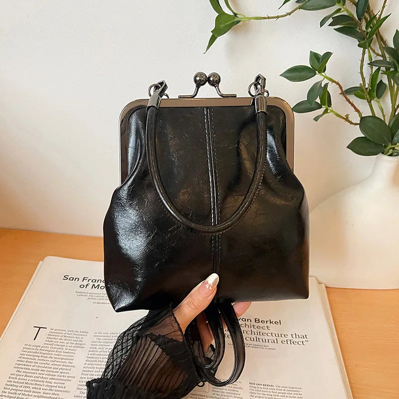 Vintage Brown Women’s Handbag – PU Leather Designer Shoulder & Crossbody Bag