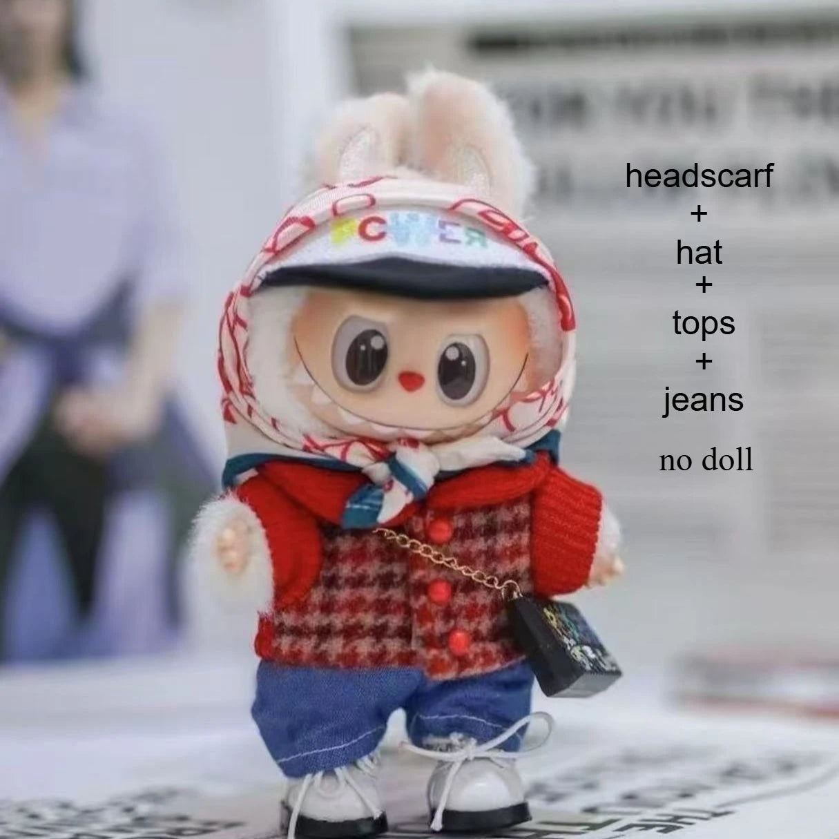 G-Dragon Labubu Baby Clothes 17cm Vinyl Plush Doll Outfit – Cute Suit Pendant for Doll Keychains