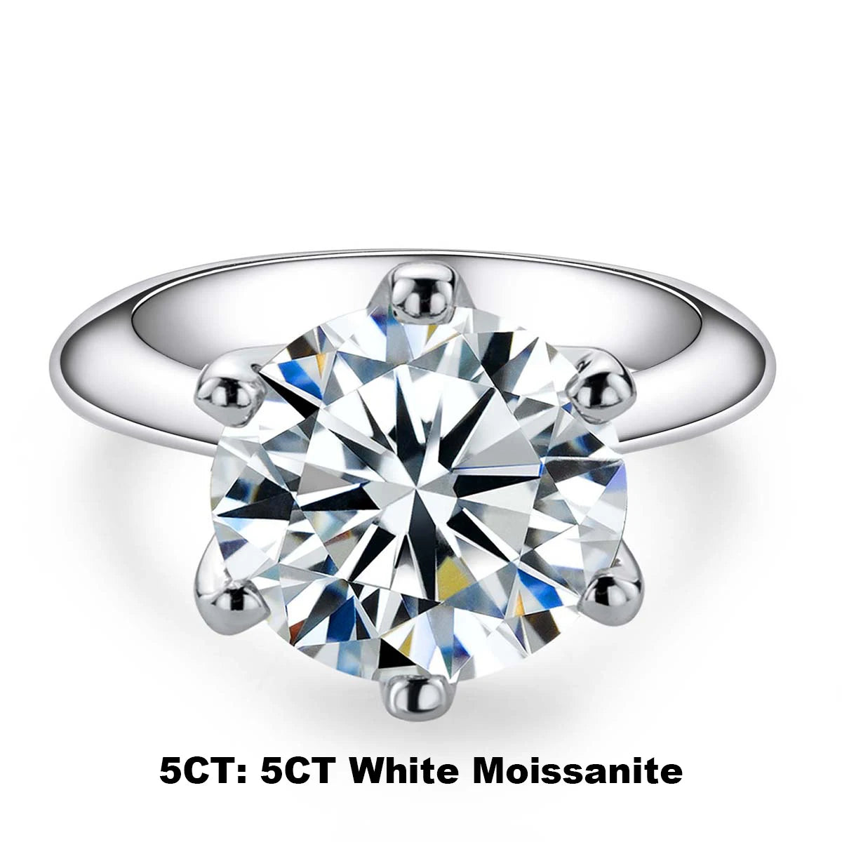 AnuJewel D Color Moissanite Engagement Ring 1–5ct — 925 Sterling Silver Gold-Plated Solitaire Ring for Women, Wholesale