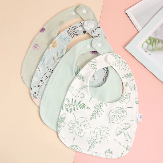Cotton Baby Bib Set - Adjustable Soft Infant Feeding Bibs Burp Cloths Bandana Scarf for Boys & Girls