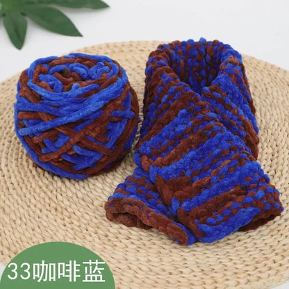 100g Chenille Knitting Yarn – Soft Thick Cotton Ice Strip Wool for DIY Hand Knitting Scarves & Crafts