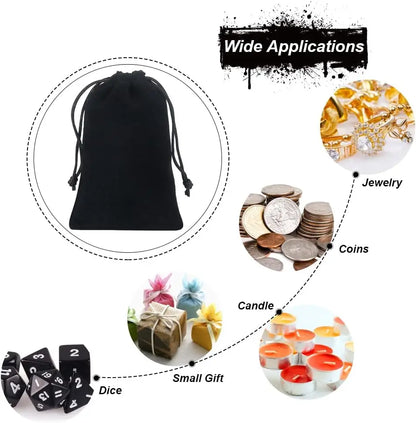 100pcs Velvet Drawstring Bags 7x9cm – Jewelry Packaging, Gift, Wedding & Party Favor Pouches