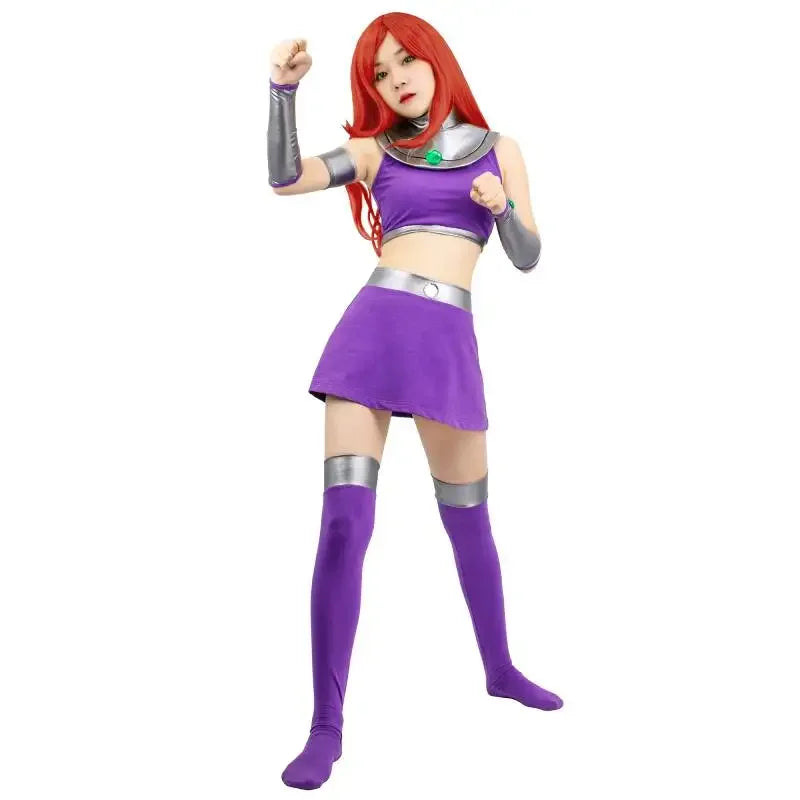 WENAM Princess Starfire Purple Costume for Women — Koriand’r Halloween & Theme Party Outfit