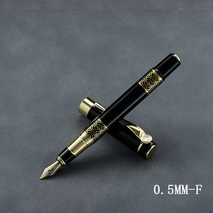 Retro Metal Fountain Pen — 1-100PCS Set with Replaceable Ink, Elegant Writing Pen for Office, School, and Stationery Gifts