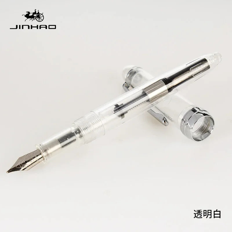 JINHAO 992 Fountain Pen 0.5mm — 12 Color Options, Silver Clip, Student Writing & Office Supplies