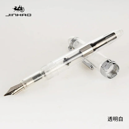 JINHAO 992 Fountain Pen 0.5mm — 12 Color Options, Silver Clip, Student Writing & Office Supplies