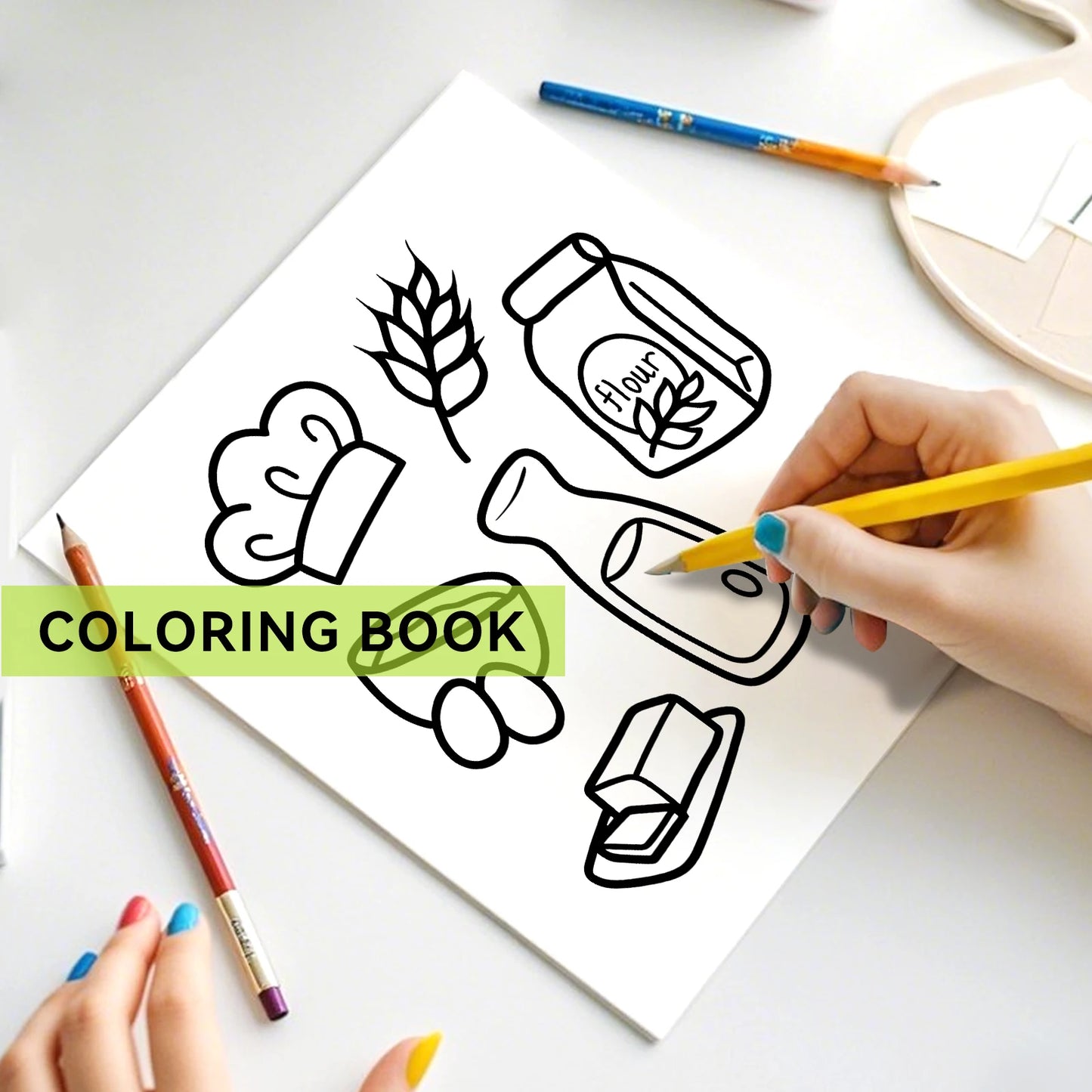 Food & Snack Coloring Book for Adults - Bold Easy Drinks & Desserts Drawing Book, Cute Birthday Gift