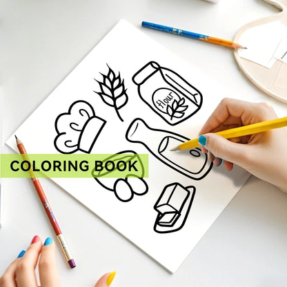Food & Snack Coloring Book for Adults - Bold Easy Drinks & Desserts Drawing Book, Cute Birthday Gift