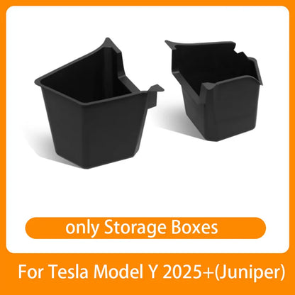 Tesla Model Y Berlin/Austin 2022-2025 Trunk Side Storage Bins – TPE Cargo Organizer with Carpet Lids
