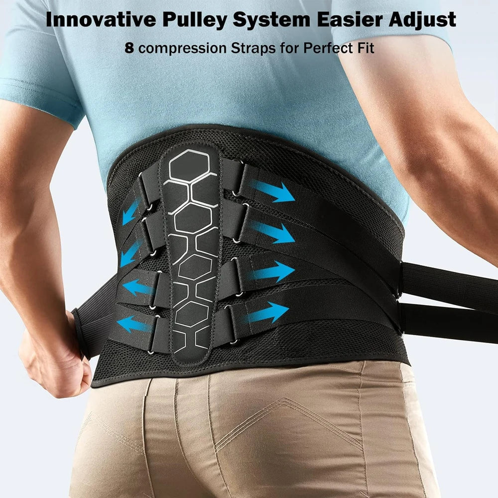 Back Brace for Lower Back Pain – Sciatica, Herniated Disc & Scoliosis Support Belt with Soft Pad, Lightweight Lumbar Support