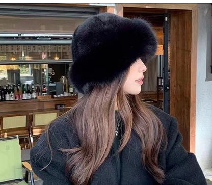 Mongolian Hat for Women – Cotton, Warm, Eye-Catching, Versatile Ear Protection, Water-Resistant Plush Basin Hat