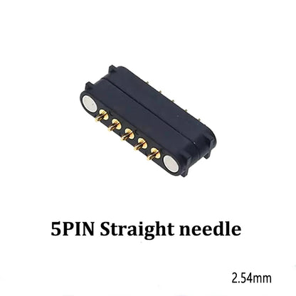 2A 2-Pin DC Magnetic Pogo Pin Connector - 2–5 Pin Spring-Loaded Male/Female Power Socket, 2.54/2.8mm Pitch