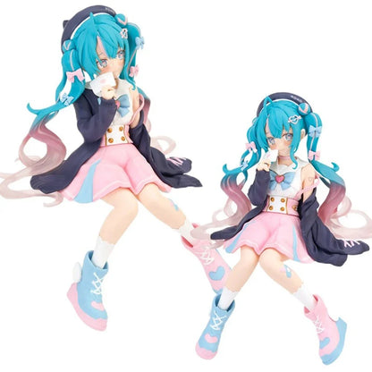 New Hatsune Miku Anime Figure – Pink Sakura Sitting PVC Action Figure, Model Toy Decoration & Collectible Gift