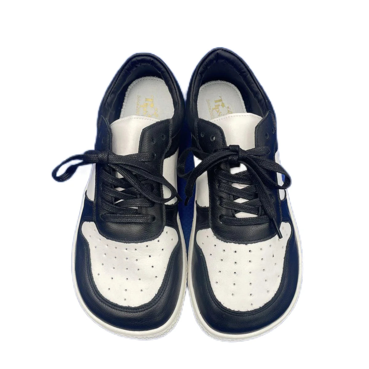 Tipsietoes 2025 Barefoot Leather Sneakers – Flat, Lightweight, Zero Drop Shoes with Wide Toe Box for Men & Women