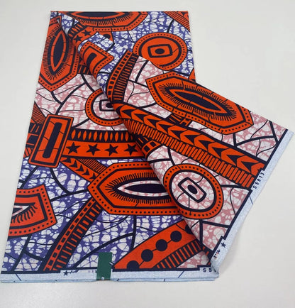 African Ankara Wax Print Fabric - 100% Cotton Soft Nigerian Real Wax Material for Women’s Party Dresses