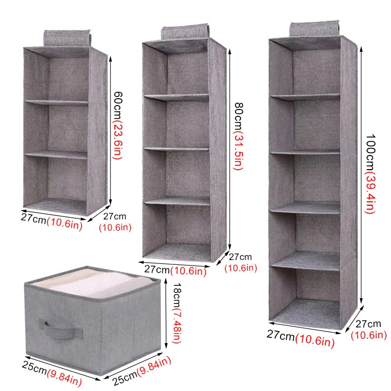 Hanging Cabinet Organizer for Underwear and Closet Storage — Wardrobe Rack Shelf Drawer Box