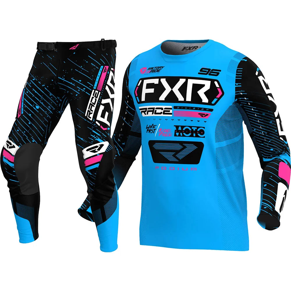 NEW FXR Off-Road Motorcycle Clothing Set – MX Jersey & Pants Combo for Dirt Bike Racing & Motocross