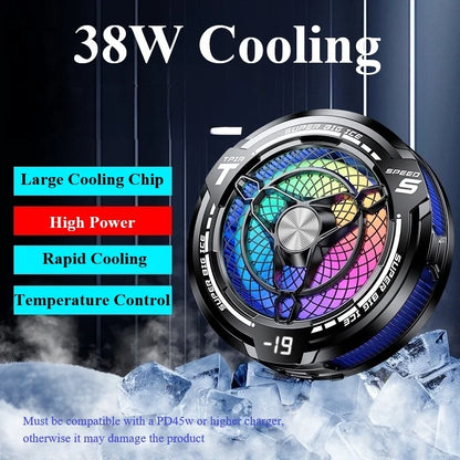 FS12 45W Semiconductor Tablet & Phone Cooler – Magnetic RGB Gaming Cooling Fan for Tablets, iPads & Smartphones with Powerful Heat Dissipation
