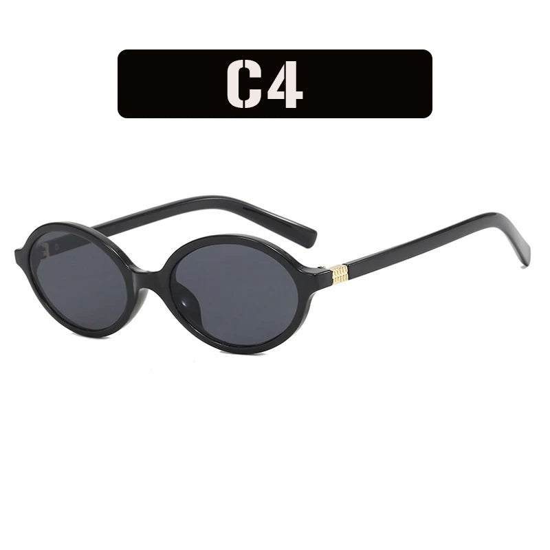 Vintage Oval Sunglasses – Luxury Designer Anti-Blue Light Glasses, Fashion Retro Eyewear for Women & Men, Leopard Frame