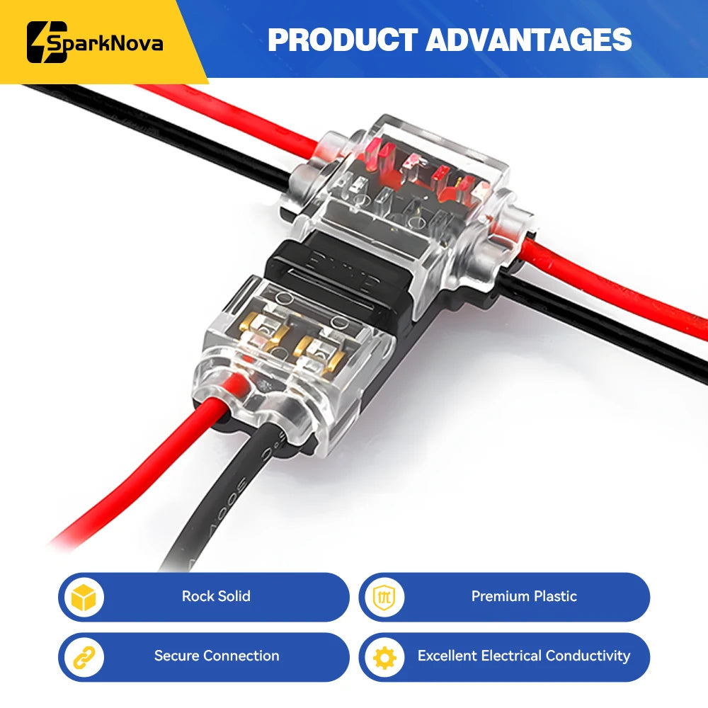 5/10PCS T-Tap 2-Pin (T2) Quick Splice Connectors — No-Solder, No-Peel Wire Terminals for Car & Truck