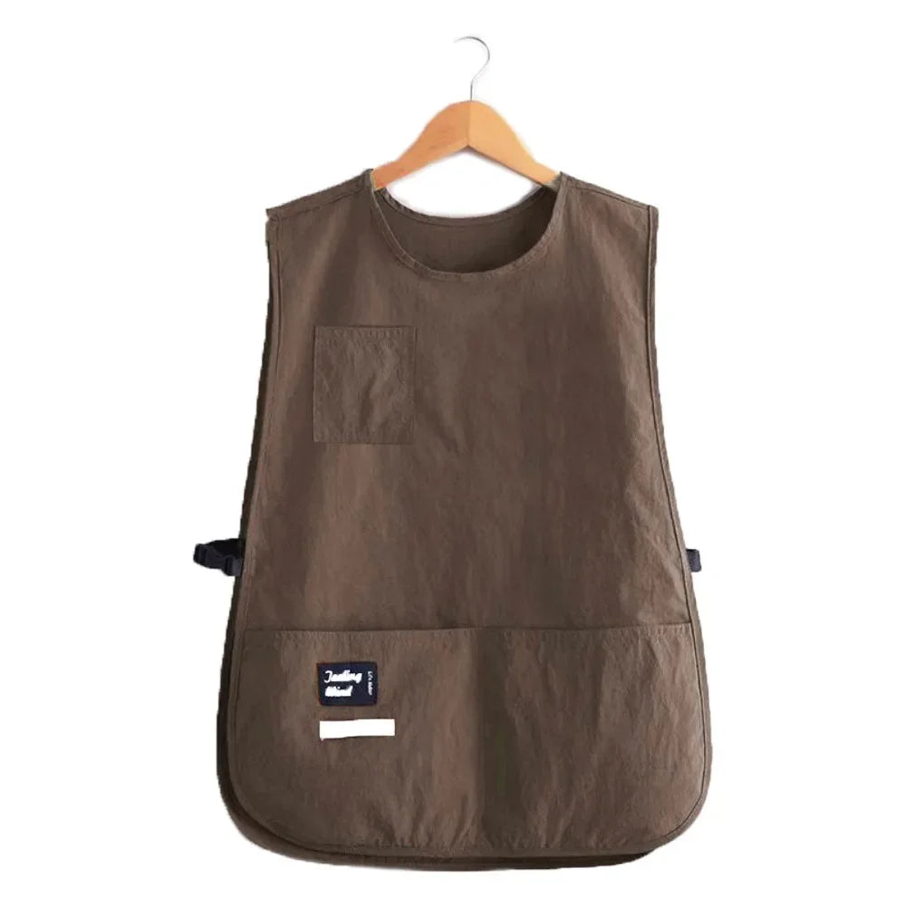 Waterproof Nylon Vest Apron - Breathable, Stain-Resistant Sleeved Kitchen Apron for Cooking, Cleaning & Household Tasks