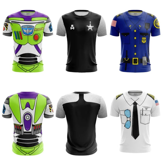 Anime Cowboy Sheriff Cosplay Costume - Space Police Uniform Soft Body-Shaping Suit up to 6XL