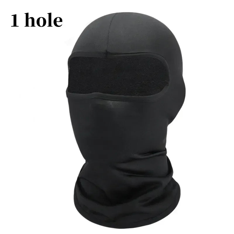 Black Full Face No-Hole Balaclava Hat – Unisex Army Tactical UV Protection Ski Mask for Bike & Motorcycle