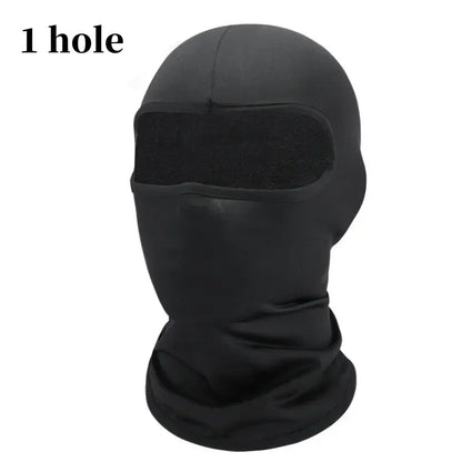 Black Full Face No-Hole Balaclava Hat – Unisex Army Tactical UV Protection Ski Mask for Bike & Motorcycle